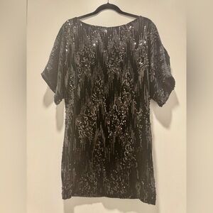 Cachet Black Sequin Cocktail Mini Dress Size 6